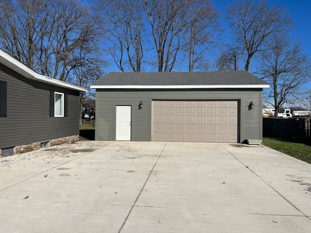 view of garage