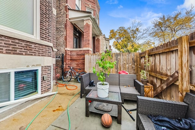 view of patio / terrace featuring an outdoor living space