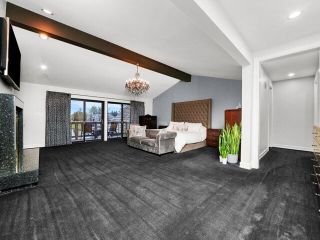 51 Hillburn Ln, North Barrington, IL 60010 - bedroom featuring carpet flooring, a chandelier, baseboards, and recessed lighting