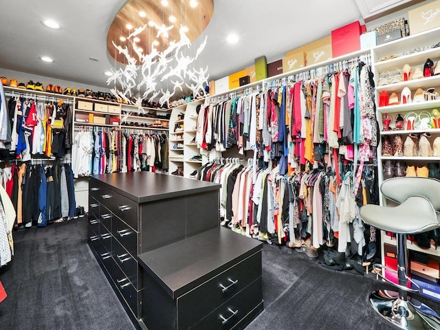 view of walk in closet