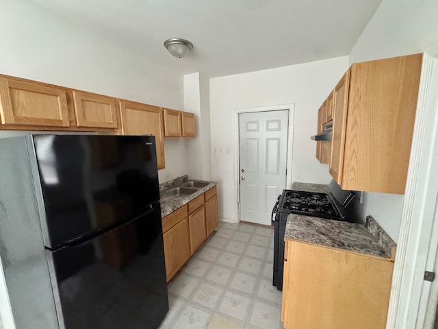 kitchen featuring black appliances and sink