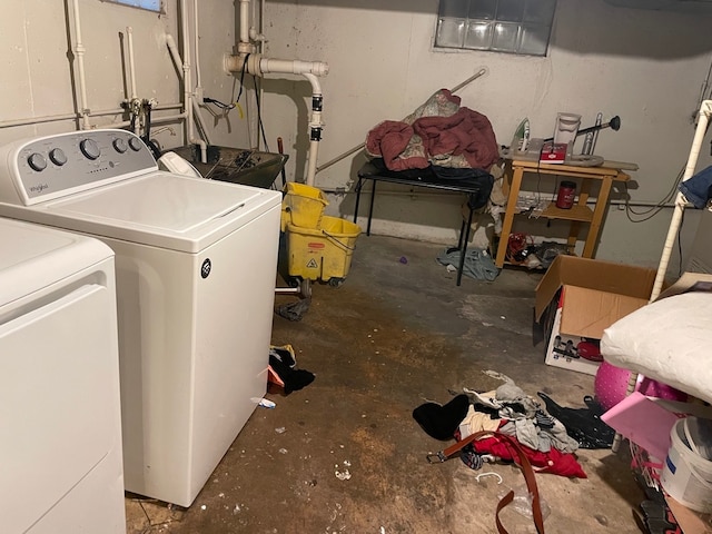 laundry room with washer and dryer