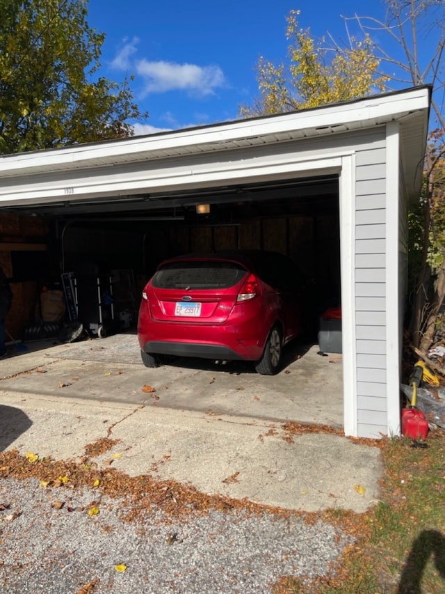 view of garage