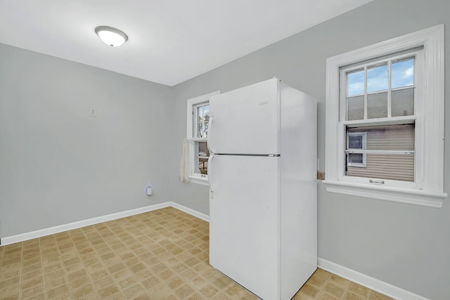 kitchen with white fridge