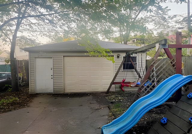 view of garage