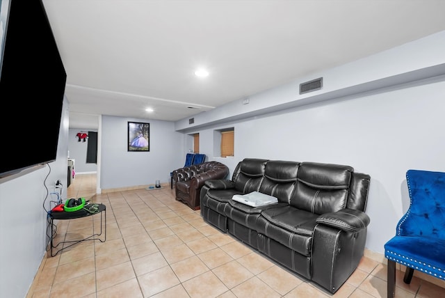 view of tiled living room