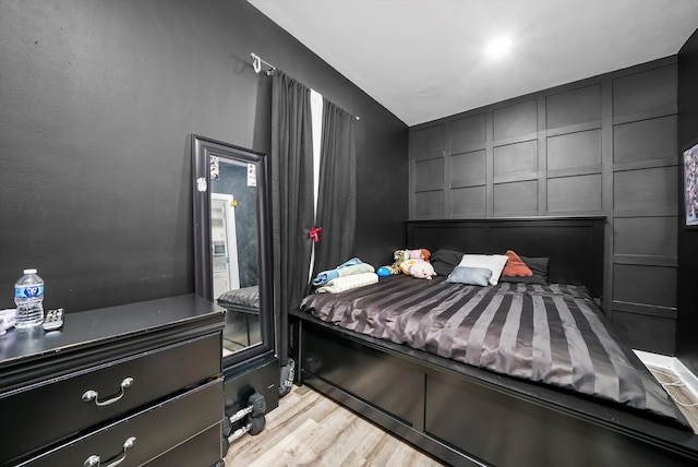 bedroom featuring light hardwood / wood-style flooring