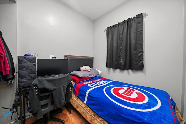 bedroom with wood-type flooring