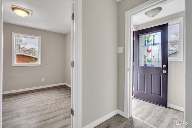 entryway featuring light wood-type flooring