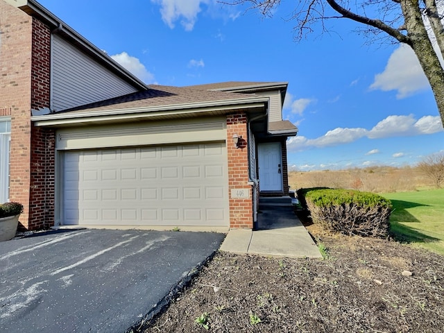 exterior space featuring a garage