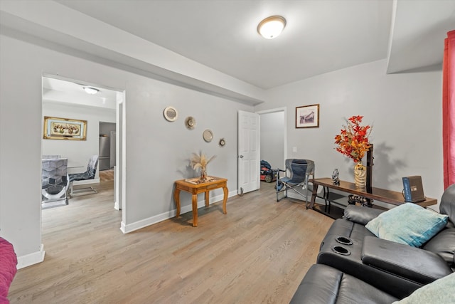 living room with light wood-type flooring