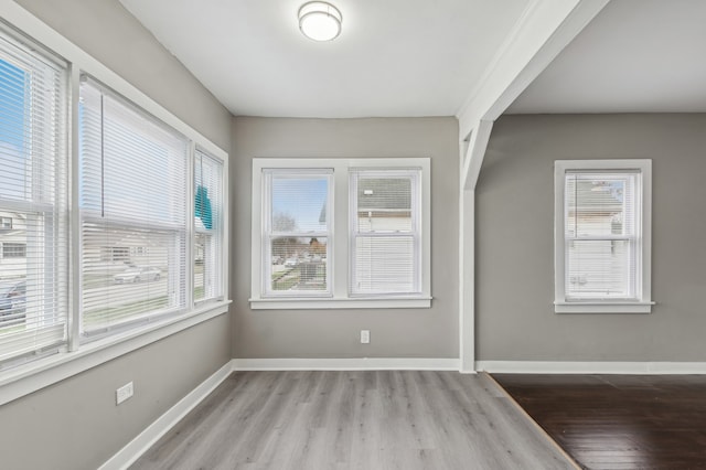 interior space featuring a healthy amount of sunlight and light hardwood / wood-style floors