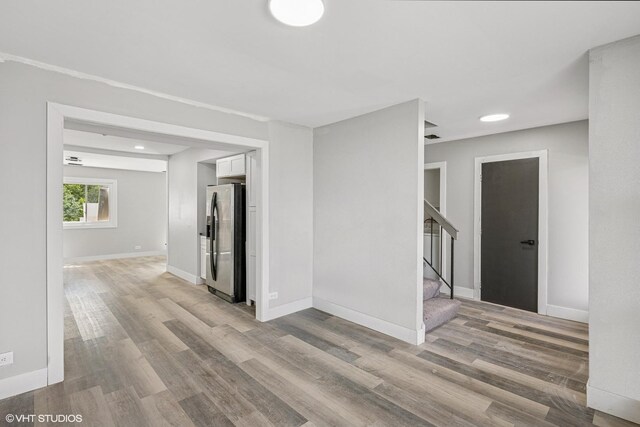 1130 Sandpiper Ct, Bartlett, IL 60103 - spare room featuring stairs, light wood-type flooring, recessed lighting, and baseboards