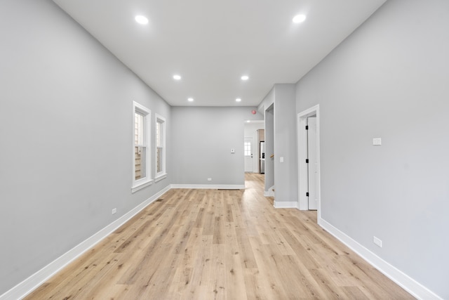 empty room with light wood-type flooring