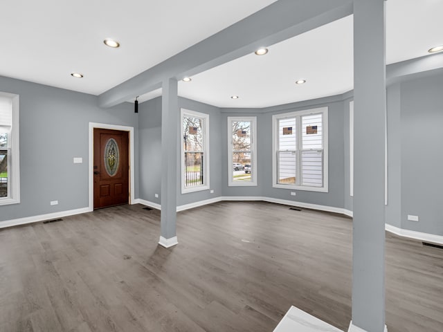 foyer featuring light hardwood / wood-style floors