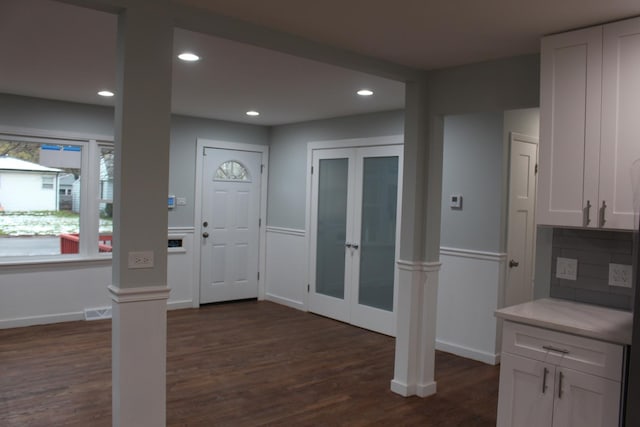 interior space featuring dark hardwood / wood-style floors