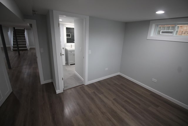 interior space featuring dark hardwood / wood-style floors