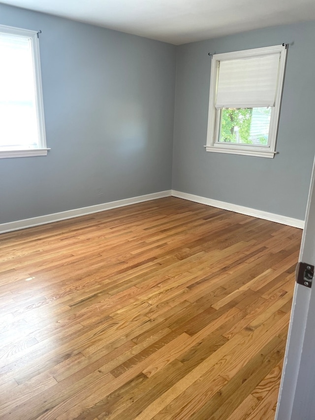 empty room with light wood-type flooring