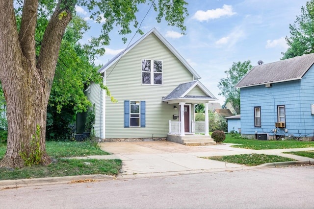 view of front of property featuring central AC