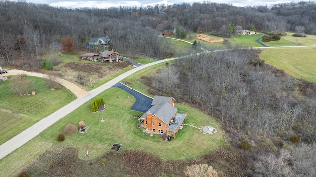 aerial view featuring a rural view