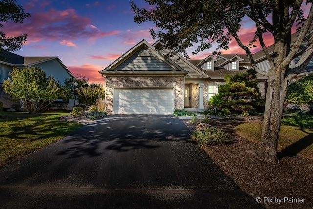 view of front of home with a garage