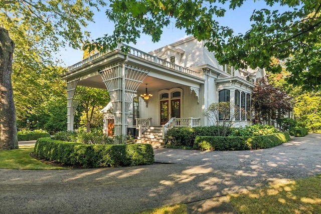 view of front of property with a porch