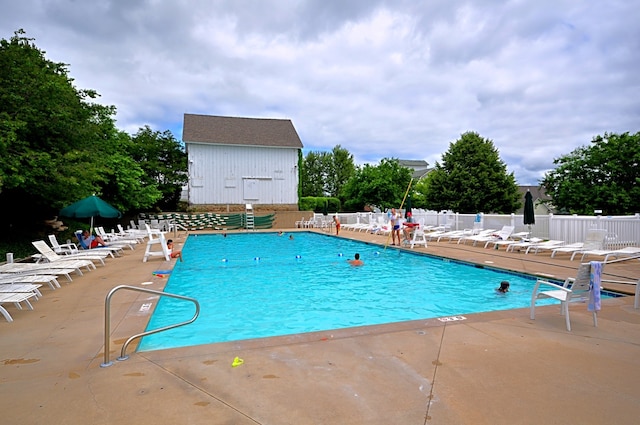 view of pool with a patio area