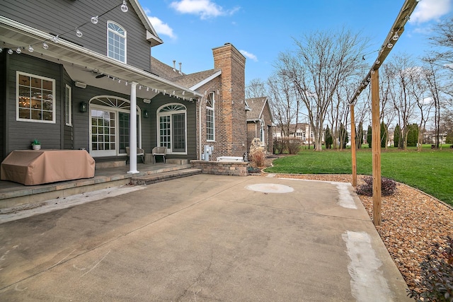 view of patio featuring grilling area