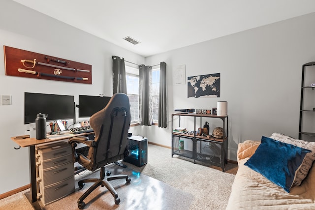 home office with carpet