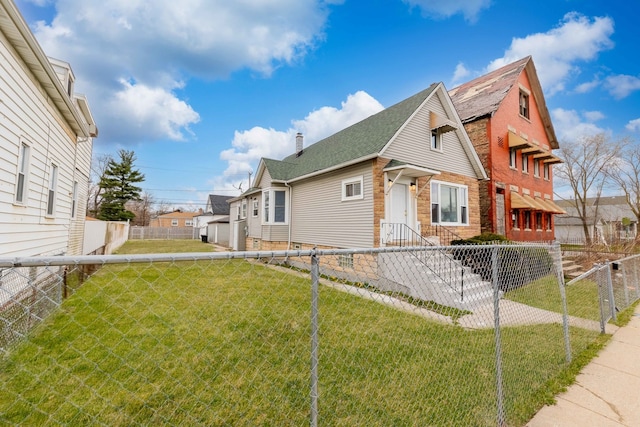 view of property exterior with a yard