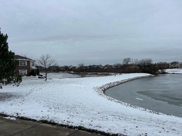 view of yard covered in snow