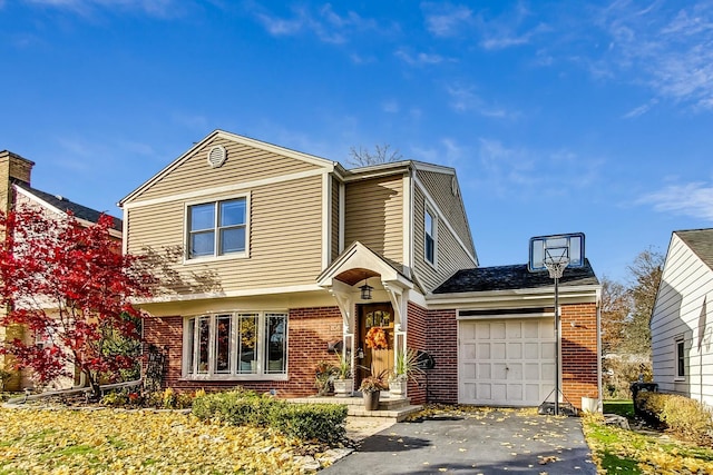 view of front of property featuring a garage