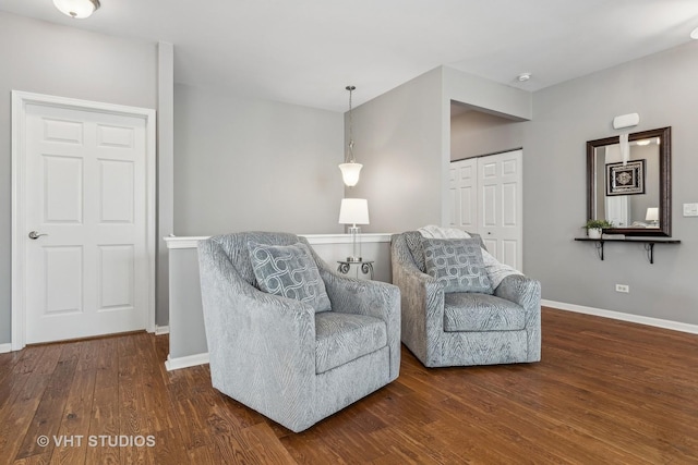 sitting room featuring hardwood / wood-style floors