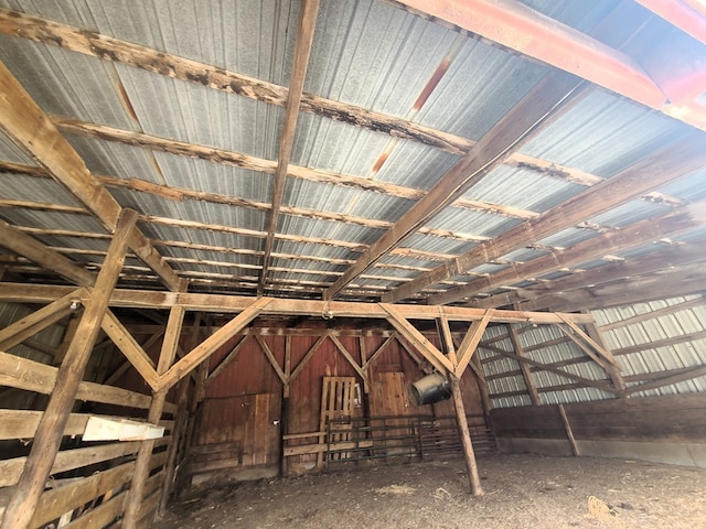 view of unfinished attic