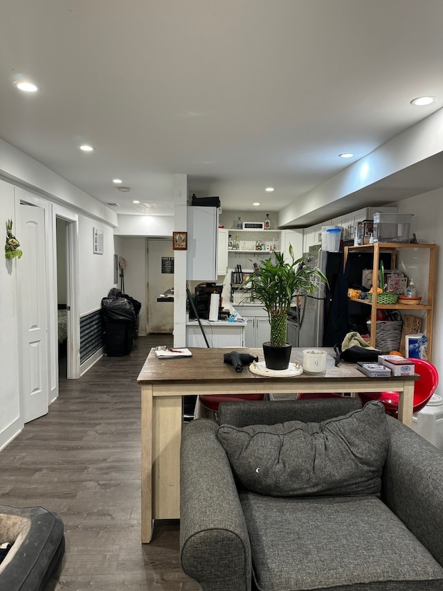 interior space featuring dark hardwood / wood-style floors