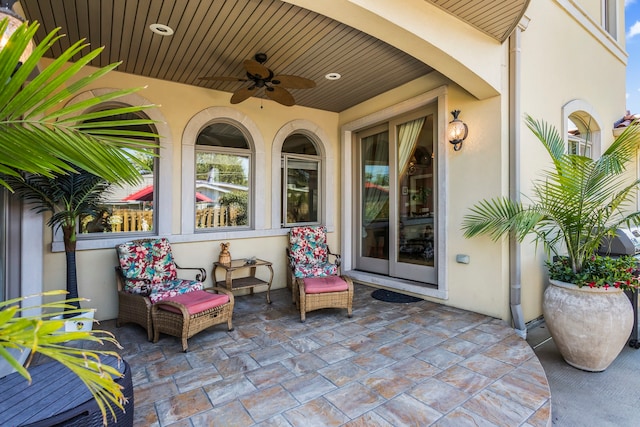 view of patio / terrace with ceiling fan