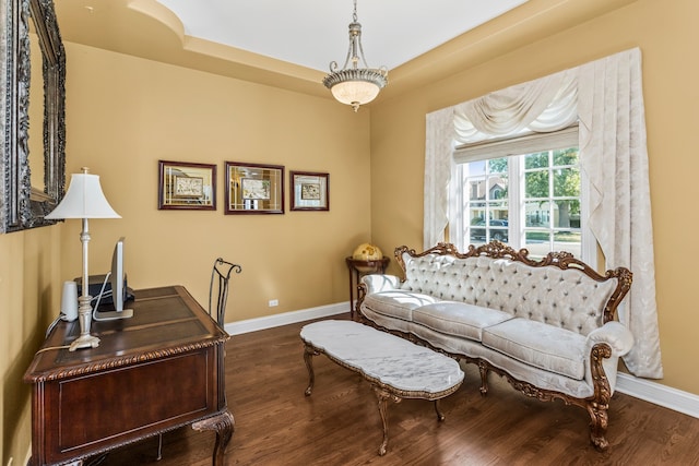 interior space featuring dark hardwood / wood-style flooring