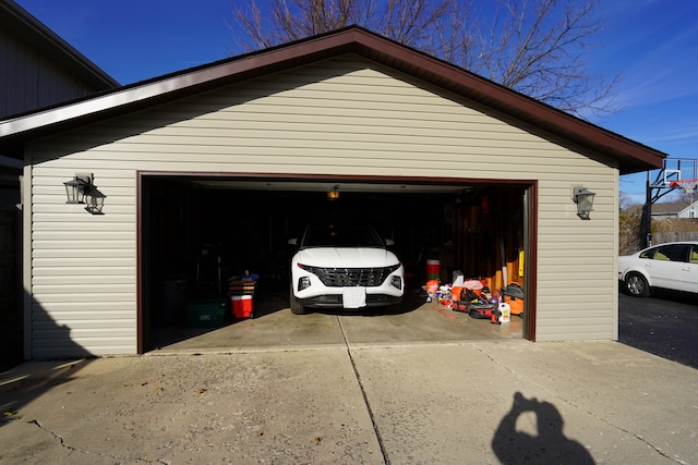 view of garage