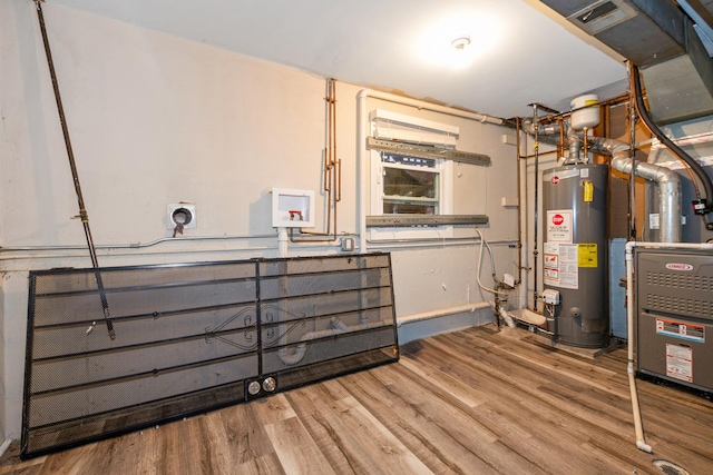 937 E 148th St, Dolton, IL 60419 - basement with water heater, wood finished floors, and heating unit