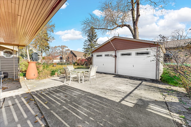 view of garage