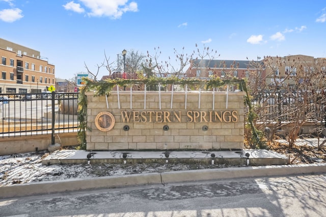 view of community sign