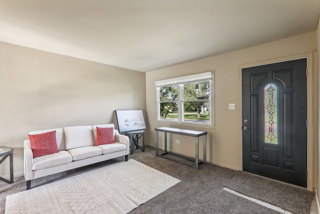 interior space featuring carpet floors