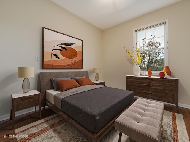 bedroom featuring wood-type flooring