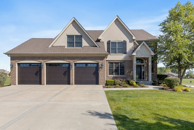 view of front of property with a front lawn