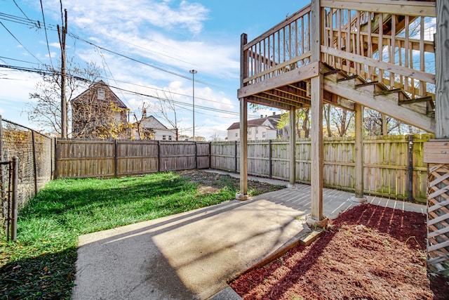 view of patio featuring a deck