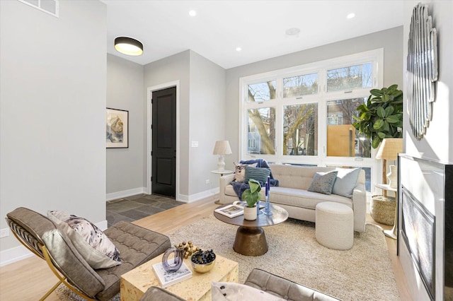 living room featuring hardwood / wood-style floors