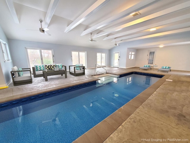 pool with ceiling fan