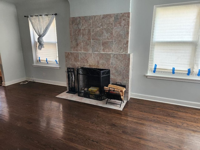 7715 S Paxton Ave, Chicago, IL 60649 - detailed view of wood finished floors, a fireplace, and baseboards