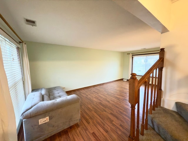 sitting room featuring wood-type flooring