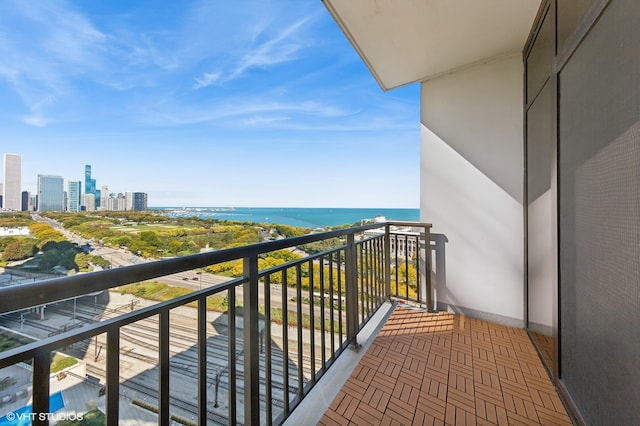 balcony with a water view